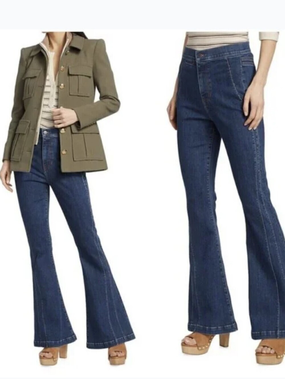 Veronica Beard Sheridan High-Rise Exaggerated Flare Jeans Size 29​